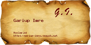 Gariup Imre névjegykártya