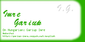 imre gariup business card